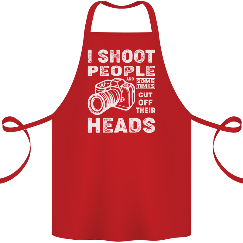 Photography I Shoot People Photographer Cotton Apron 100% Organic Red