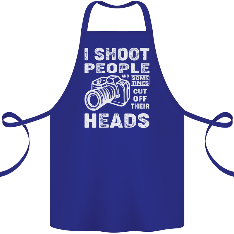 Photography I Shoot People Photographer Cotton Apron 100% Organic Royal Blue