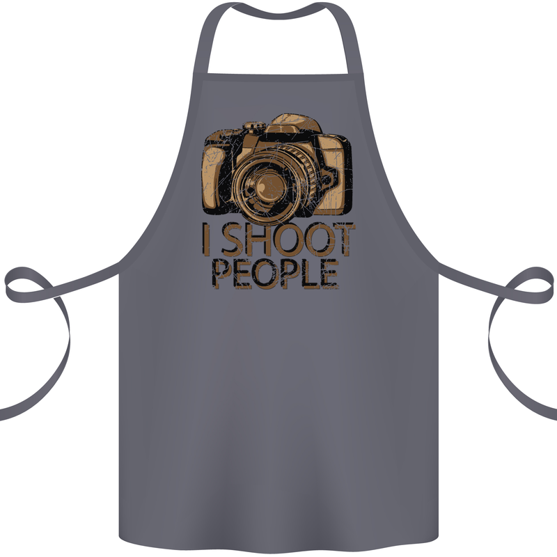 Photography I Shoot People Photographer Cotton Apron 100% Organic Steel