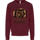 Photography I Shoot People Photographer Kids Sweatshirt Jumper Maroon