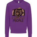 Photography I Shoot People Photographer Kids Sweatshirt Jumper Purple