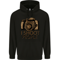 Photography I Shoot People Photographer Mens 80% Cotton Hoodie Black