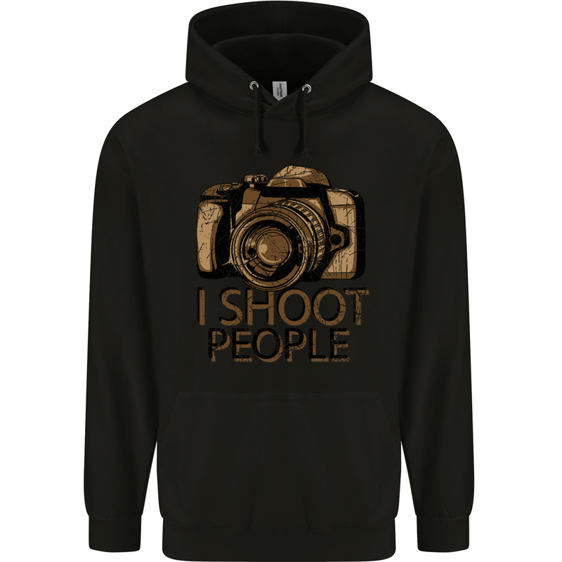 Photography I Shoot People Photographer Mens 80% Cotton Hoodie Black