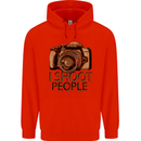 Photography I Shoot People Photographer Mens 80% Cotton Hoodie Bright Red