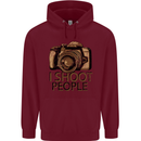 Photography I Shoot People Photographer Mens 80% Cotton Hoodie Maroon