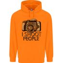 Photography I Shoot People Photographer Mens 80% Cotton Hoodie Orange