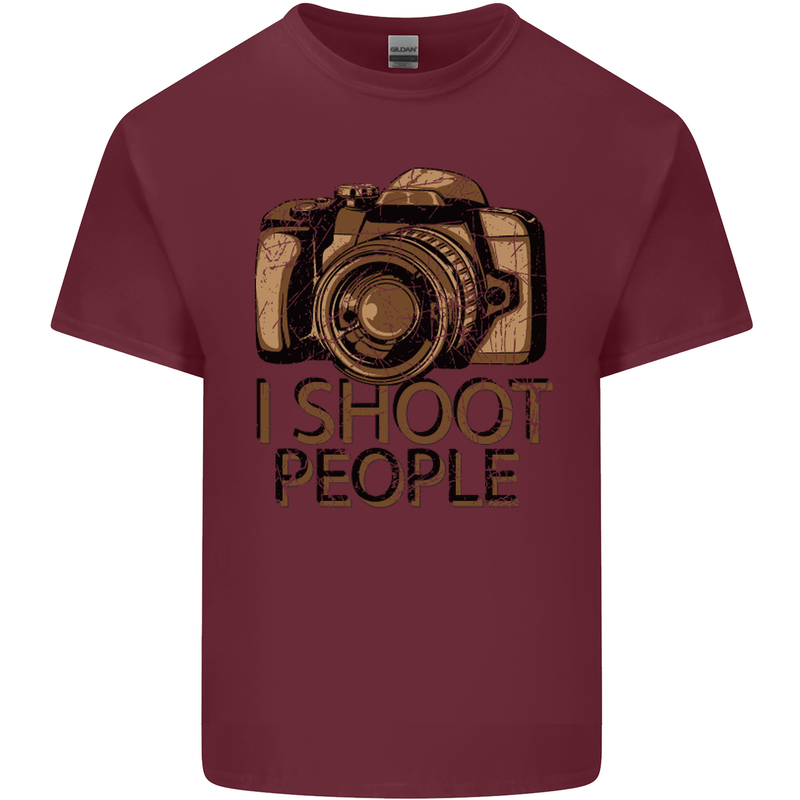 Photography I Shoot People Photographer Mens Cotton T-Shirt Tee Top Maroon