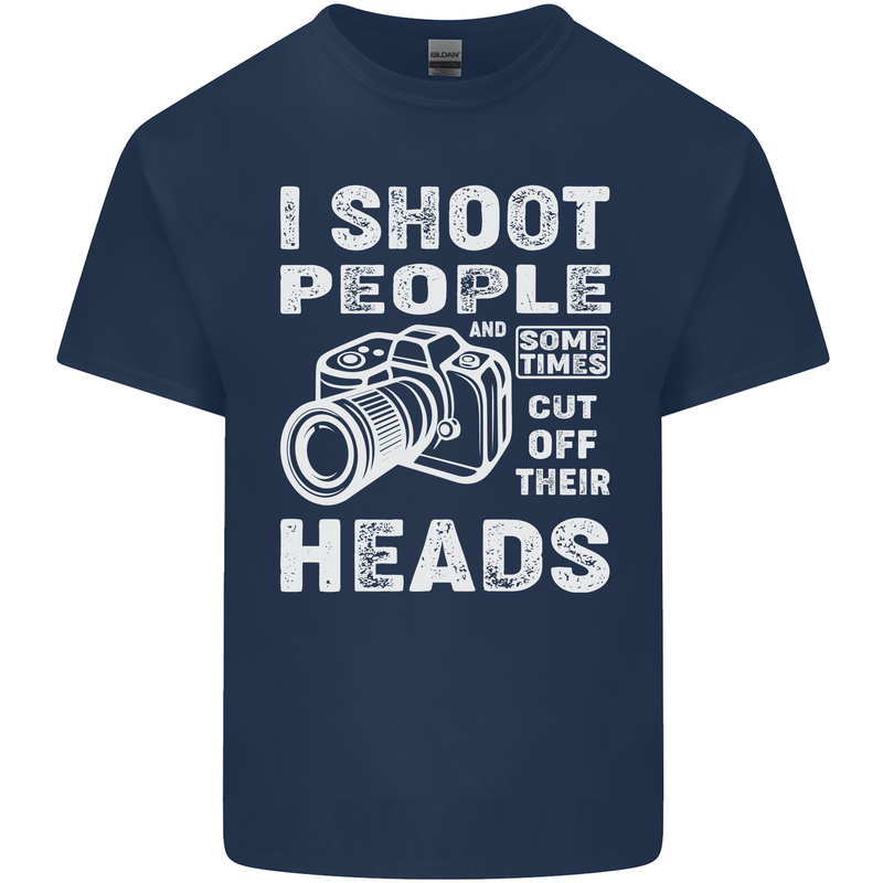 Photography I Shoot People Photographer Mens Cotton T-Shirt Tee Top Navy Blue