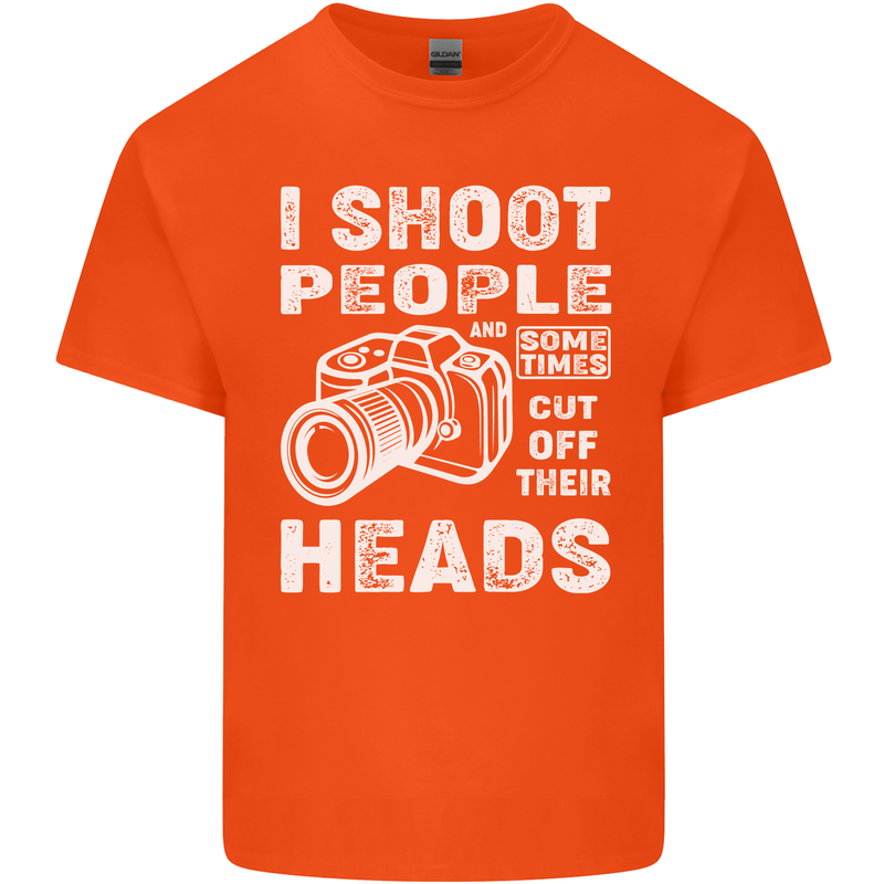 Photography I Shoot People Photographer Mens Cotton T-Shirt Tee Top Orange