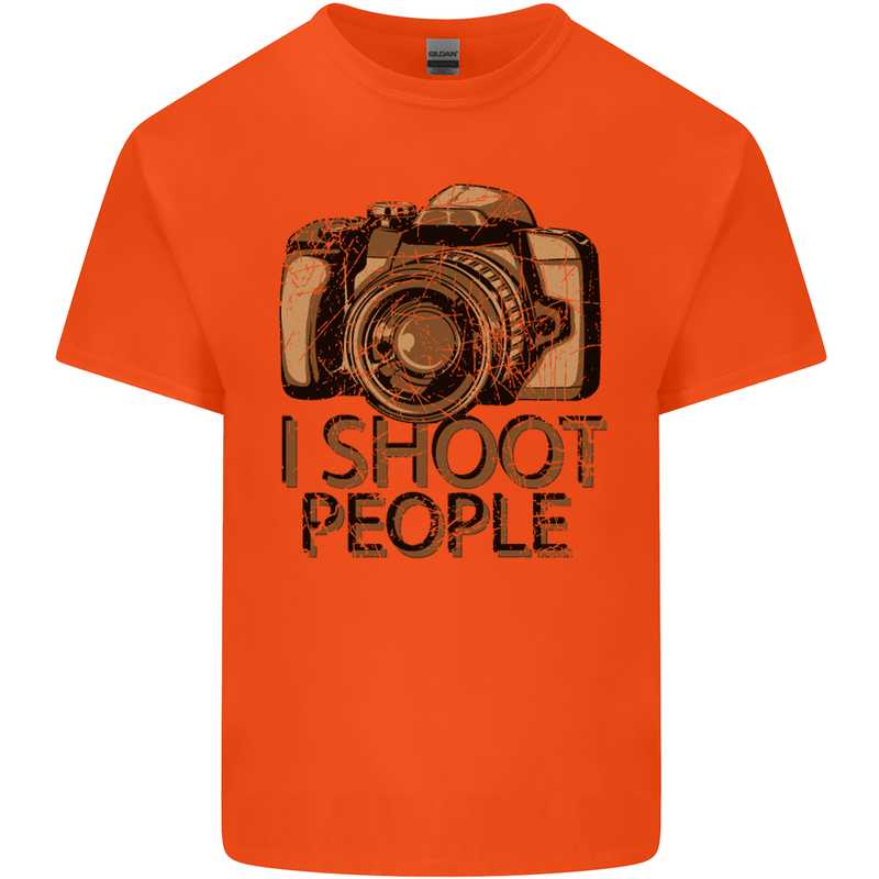 Photography I Shoot People Photographer Mens Cotton T-Shirt Tee Top Orange