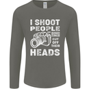 Photography I Shoot People Photographer Mens Long Sleeve T-Shirt Charcoal