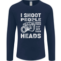 Photography I Shoot People Photographer Mens Long Sleeve T-Shirt Navy Blue
