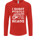 Photography I Shoot People Photographer Mens Long Sleeve T-Shirt Red