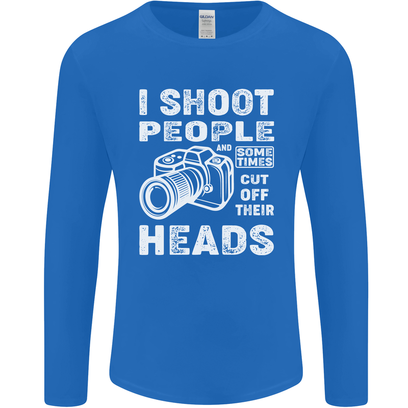 Photography I Shoot People Photographer Mens Long Sleeve T-Shirt Royal Blue