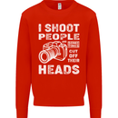 Photography I Shoot People Photographer Mens Sweatshirt Jumper Bright Red