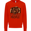 Photography I Shoot People Photographer Mens Sweatshirt Jumper Bright Red