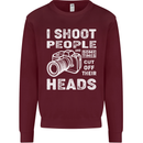 Photography I Shoot People Photographer Mens Sweatshirt Jumper Maroon