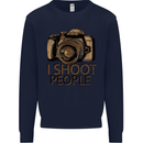 Photography I Shoot People Photographer Mens Sweatshirt Jumper Navy Blue