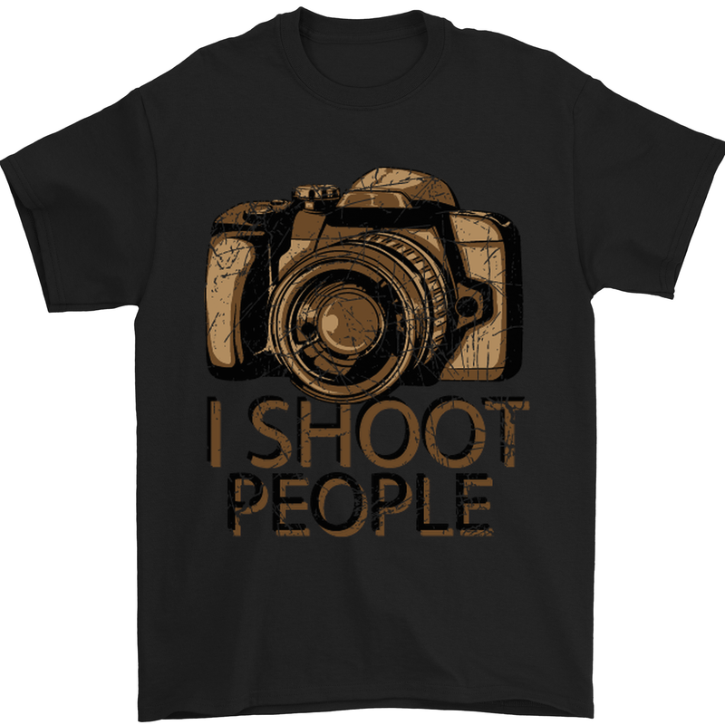 Photography I Shoot People Photographer Mens T-Shirt Cotton Gildan Black