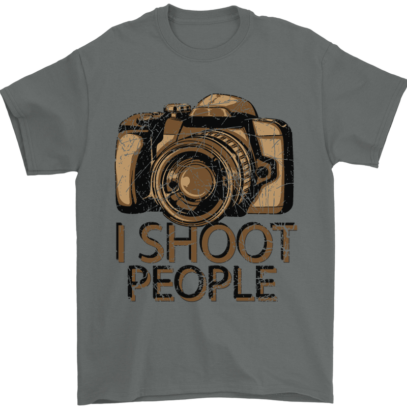 Photography I Shoot People Photographer Mens T-Shirt Cotton Gildan Charcoal