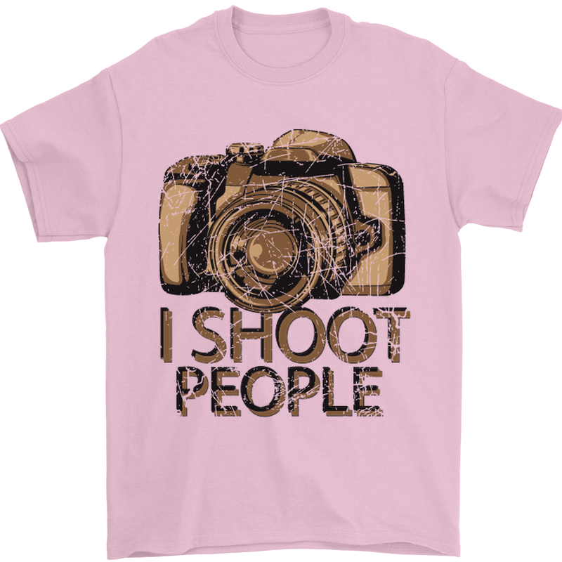 Photography I Shoot People Photographer Mens T-Shirt Cotton Gildan Light Pink