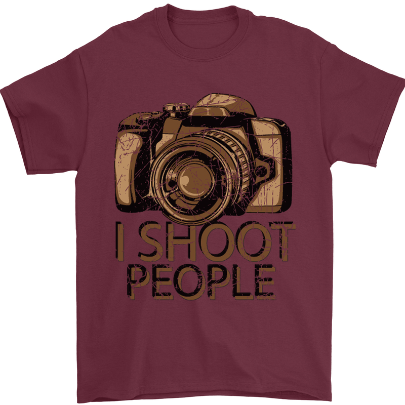 Photography I Shoot People Photographer Mens T-Shirt Cotton Gildan Maroon