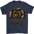 Photography I Shoot People Photographer Mens T-Shirt Cotton Gildan Navy Blue