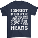 Photography I Shoot People Photographer Mens T-Shirt Cotton Gildan Navy Blue