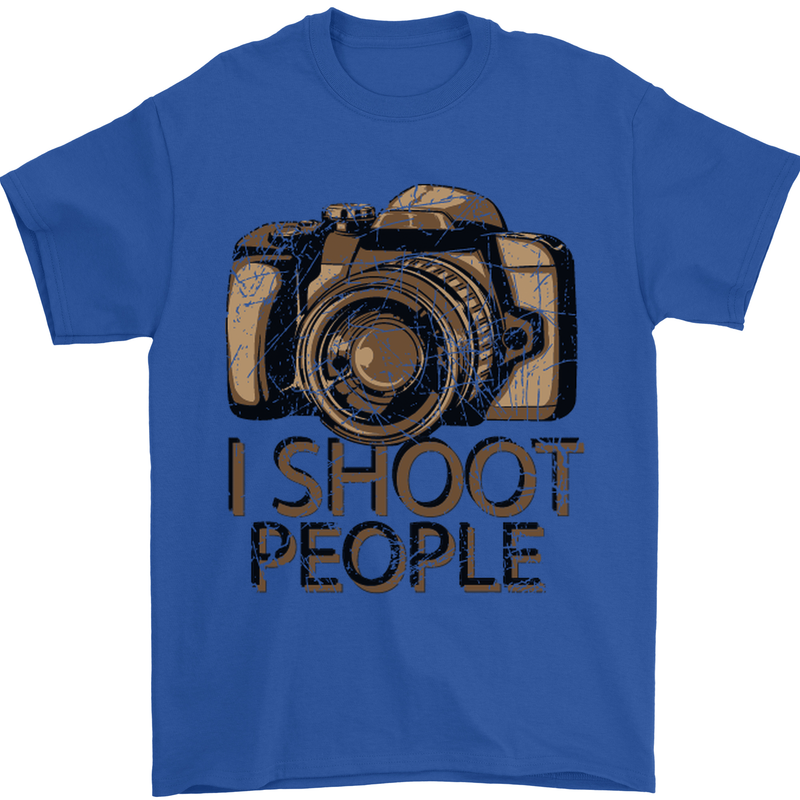 Photography I Shoot People Photographer Mens T-Shirt Cotton Gildan Royal Blue