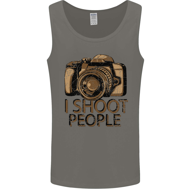Photography I Shoot People Photographer Mens Vest Tank Top Charcoal