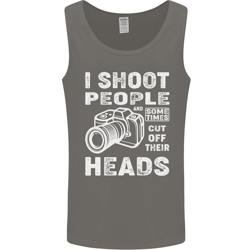 Photography I Shoot People Photographer Mens Vest Tank Top Charcoal