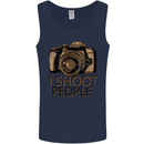 Photography I Shoot People Photographer Mens Vest Tank Top Navy Blue