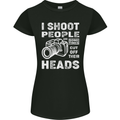 Photography I Shoot People Photographer Womens Petite Cut T-Shirt Black
