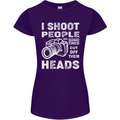 Photography I Shoot People Photographer Womens Petite Cut T-Shirt Purple