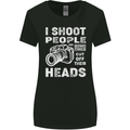 Photography I Shoot People Photographer Womens Wider Cut T-Shirt Black