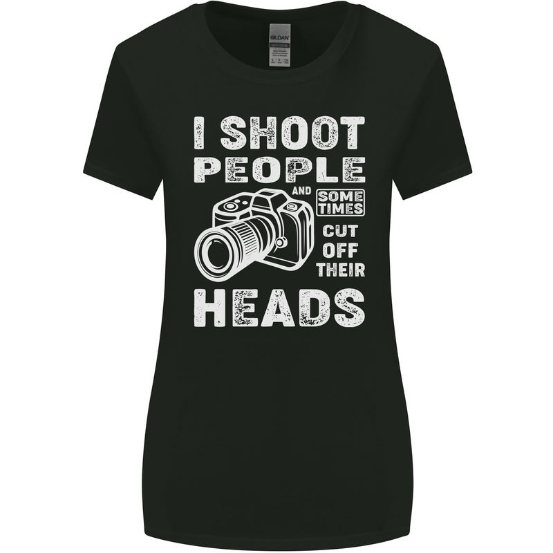 Photography I Shoot People Photographer Womens Wider Cut T-Shirt Black