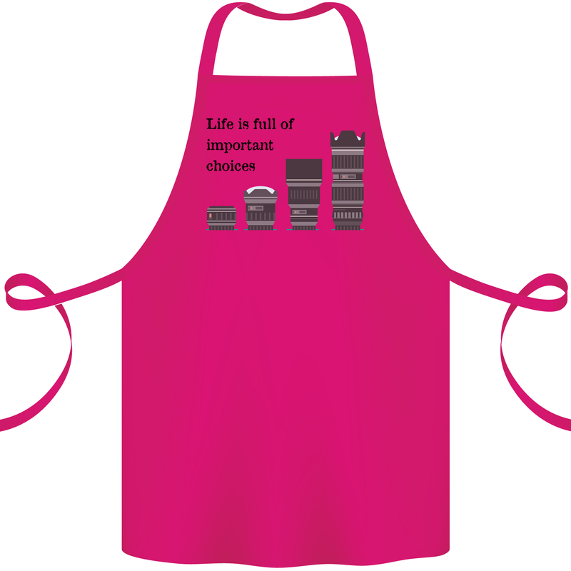 Photography Important Choices Photographer Cotton Apron 100% Organic Pink
