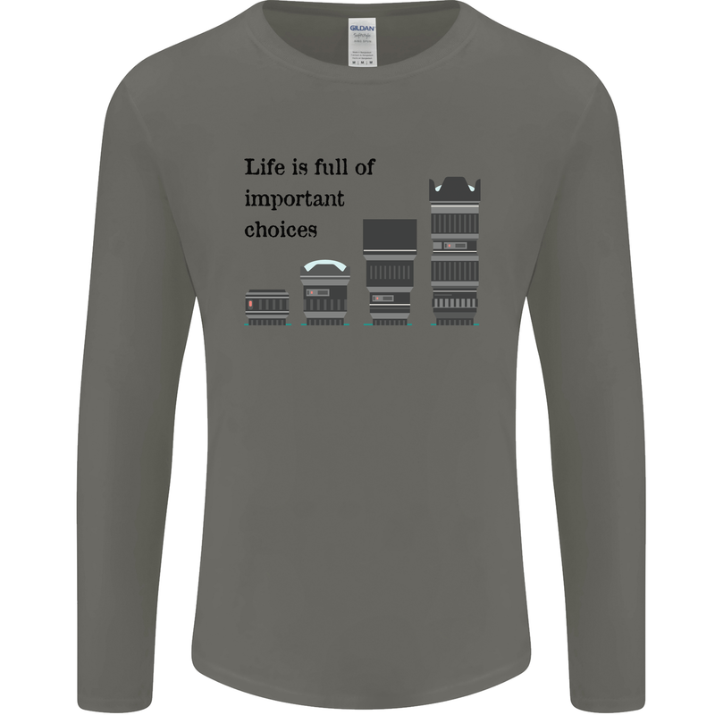 Photography Important Choices Photographer Mens Long Sleeve T-Shirt Charcoal