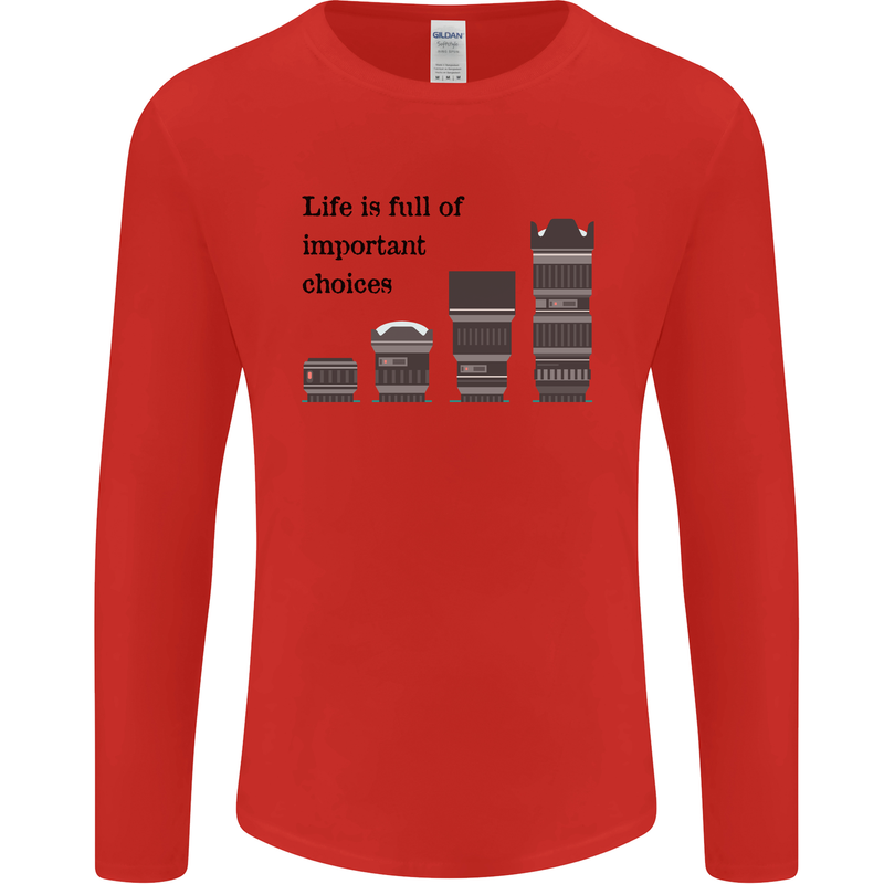 Photography Important Choices Photographer Mens Long Sleeve T-Shirt Red