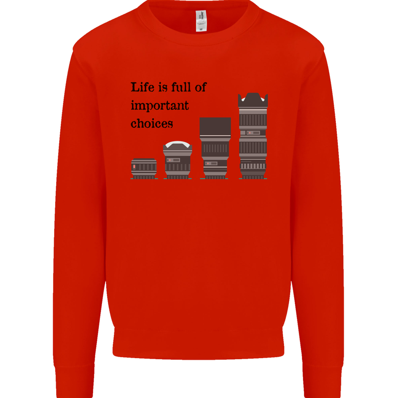 Photography Important Choices Photographer Mens Sweatshirt Jumper Bright Red