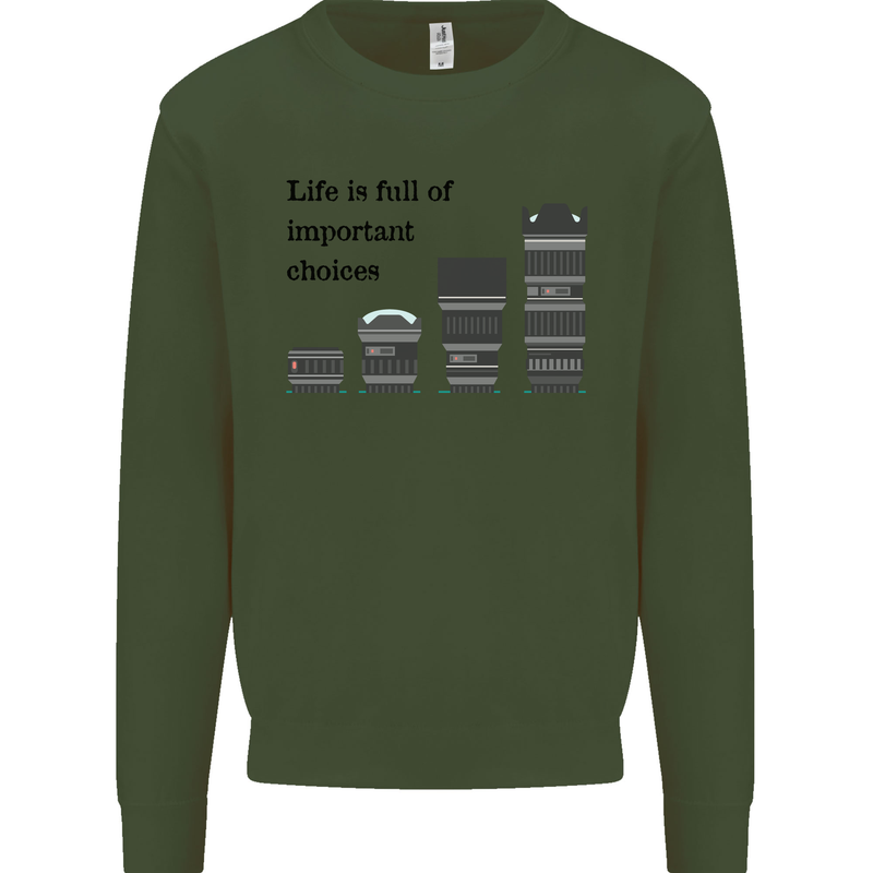 Photography Important Choices Photographer Mens Sweatshirt Jumper Forest Green