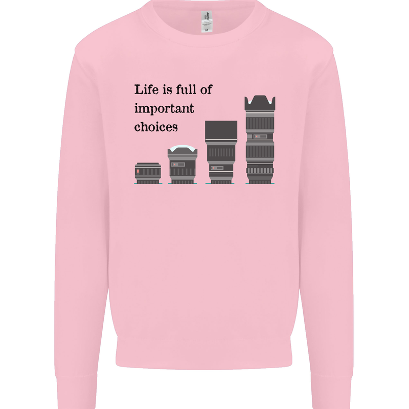 Photography Important Choices Photographer Mens Sweatshirt Jumper Light Pink