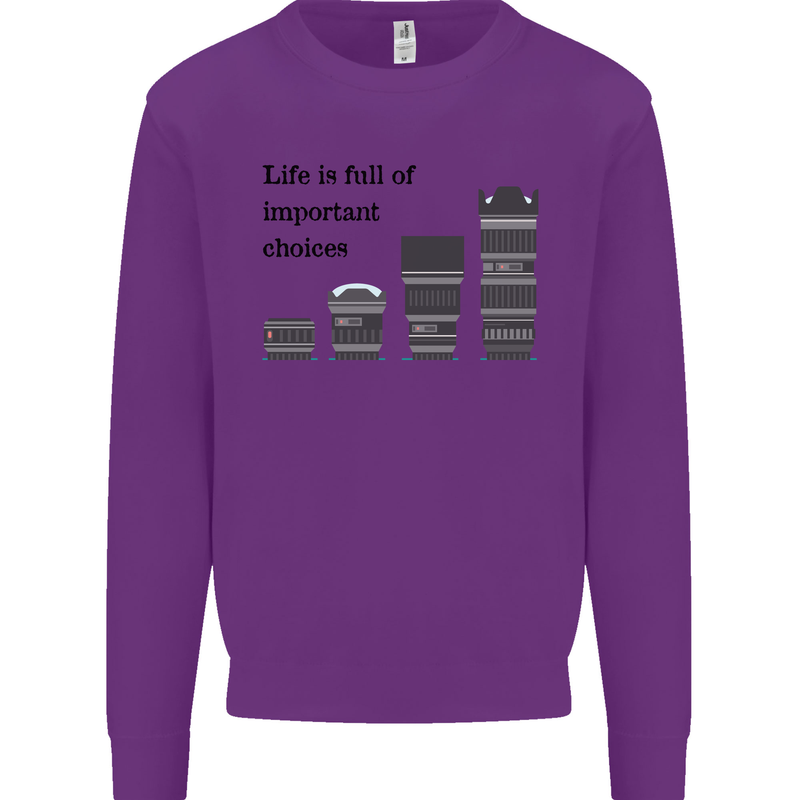 Photography Important Choices Photographer Mens Sweatshirt Jumper Purple