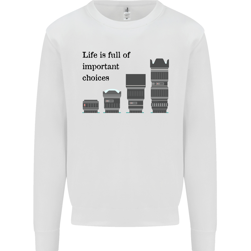 Photography Important Choices Photographer Mens Sweatshirt Jumper White
