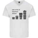 Photography Important Choices Photographer Mens V-Neck Cotton T-Shirt White