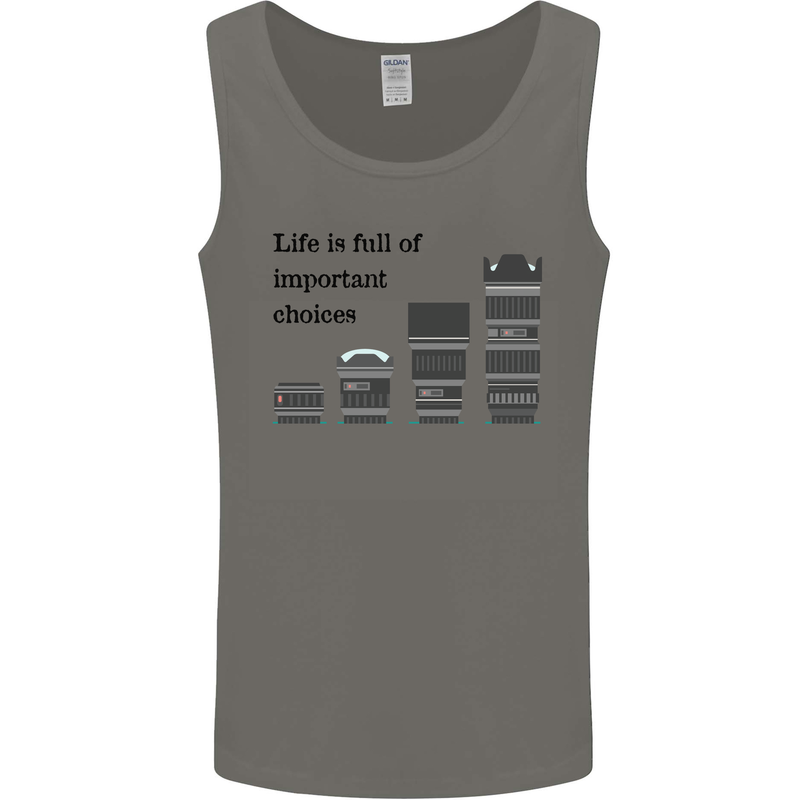 Photography Important Choices Photographer Mens Vest Tank Top Charcoal