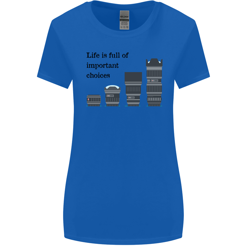 Photography Important Choices Photographer Womens Wider Cut T-Shirt Royal Blue