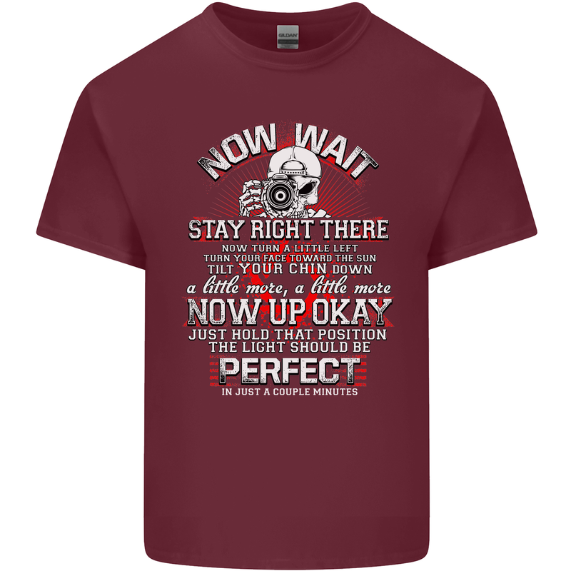 Photography Now Wait Photographer Funny Mens Cotton T-Shirt Tee Top Maroon