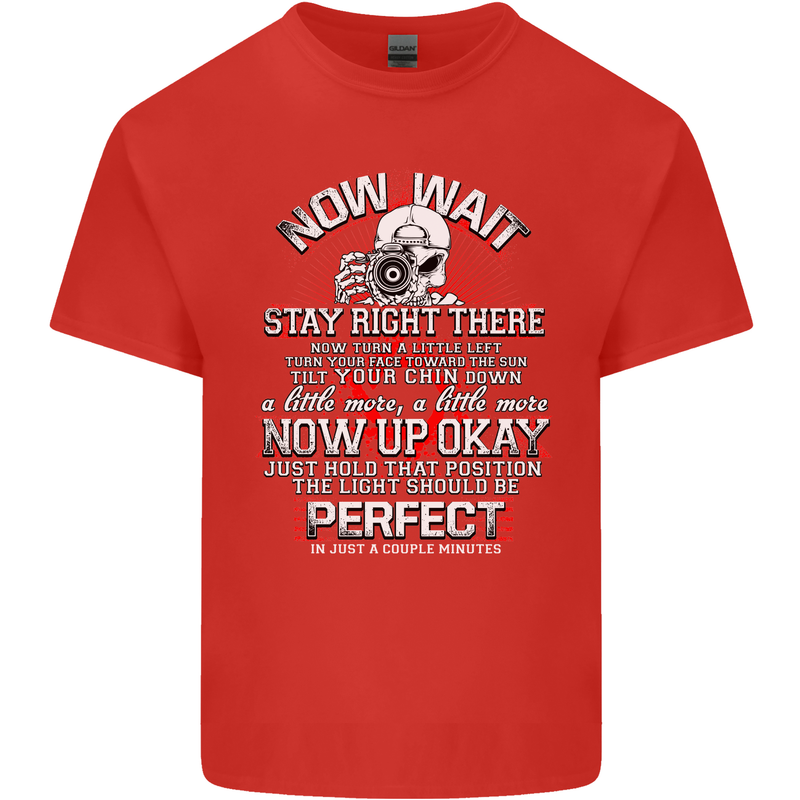 Photography Now Wait Photographer Funny Mens Cotton T-Shirt Tee Top Red