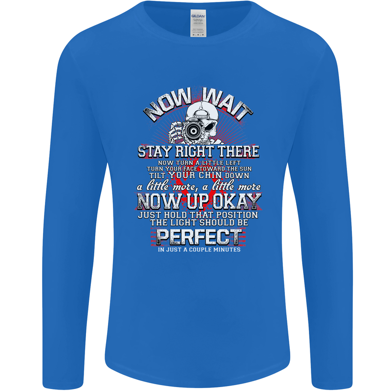 Photography Now Wait Photographer Funny Mens Long Sleeve T-Shirt Royal Blue